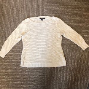 Cream textured knit sweater